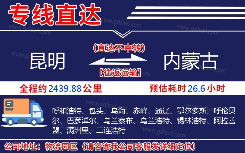 昆明到內(nèi)蒙古物流公司
