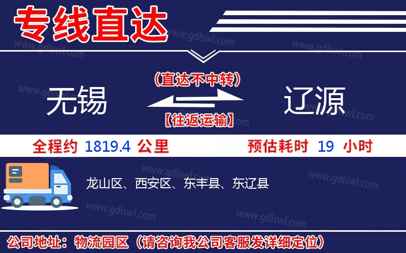 無(wú)錫到遼源物流公司